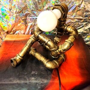 Industrial modern desk light made out of 3/4 inch piping